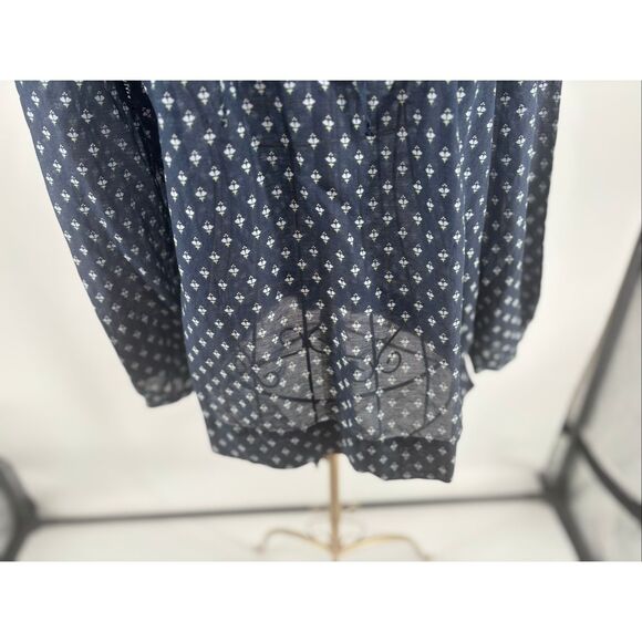 JCREW Point Sur embroidered block print peasant top Navy Women’s Size XS - Picture 9 of 10